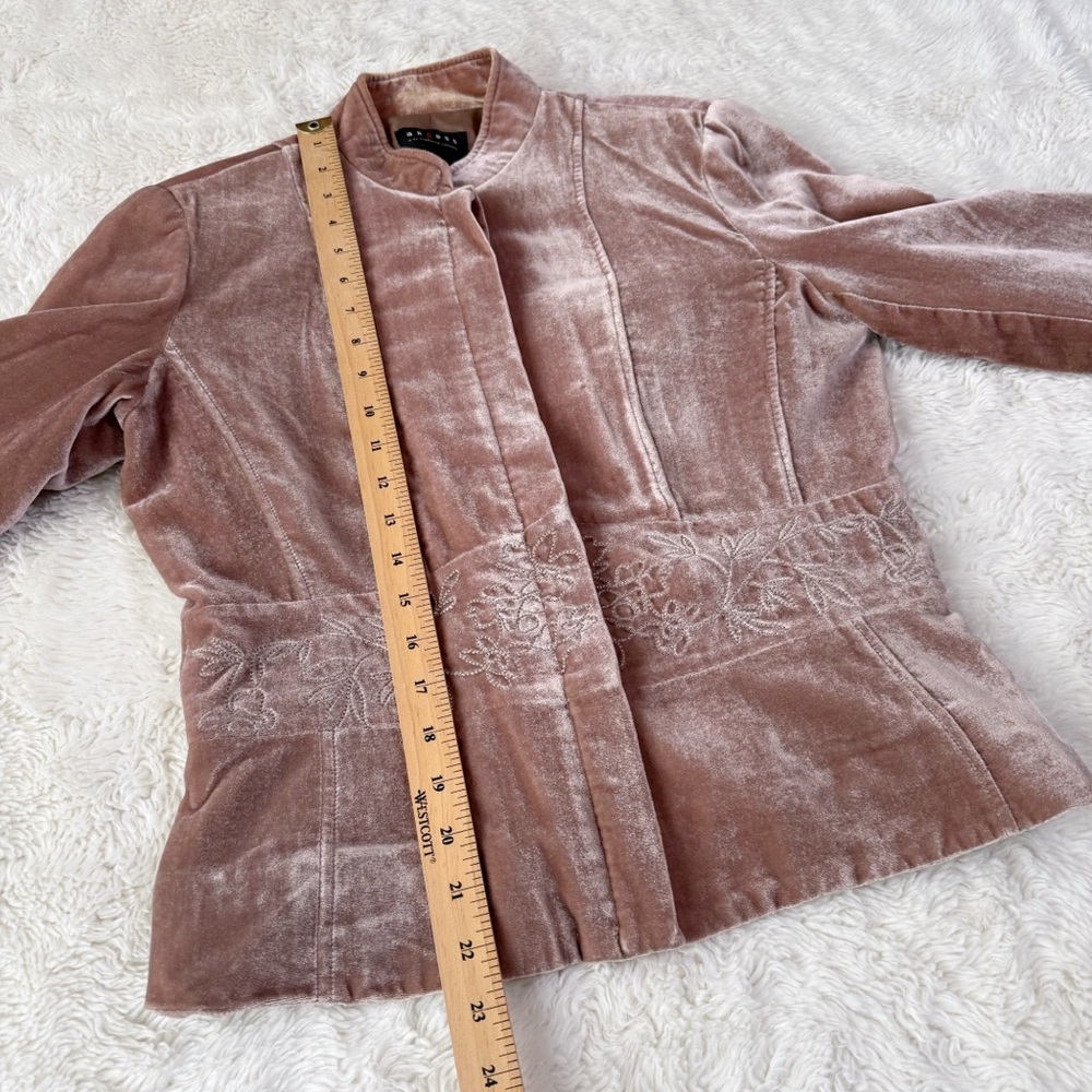 VTG Liz Claiborne Rose Velvet Embroidered Equestrian Blazer Jacket US6 Y2K Fairy - Picture 4 of 8
